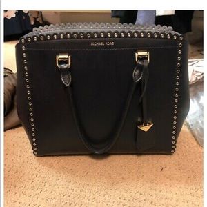 Womens Michael Kors studded two-tone blue purse